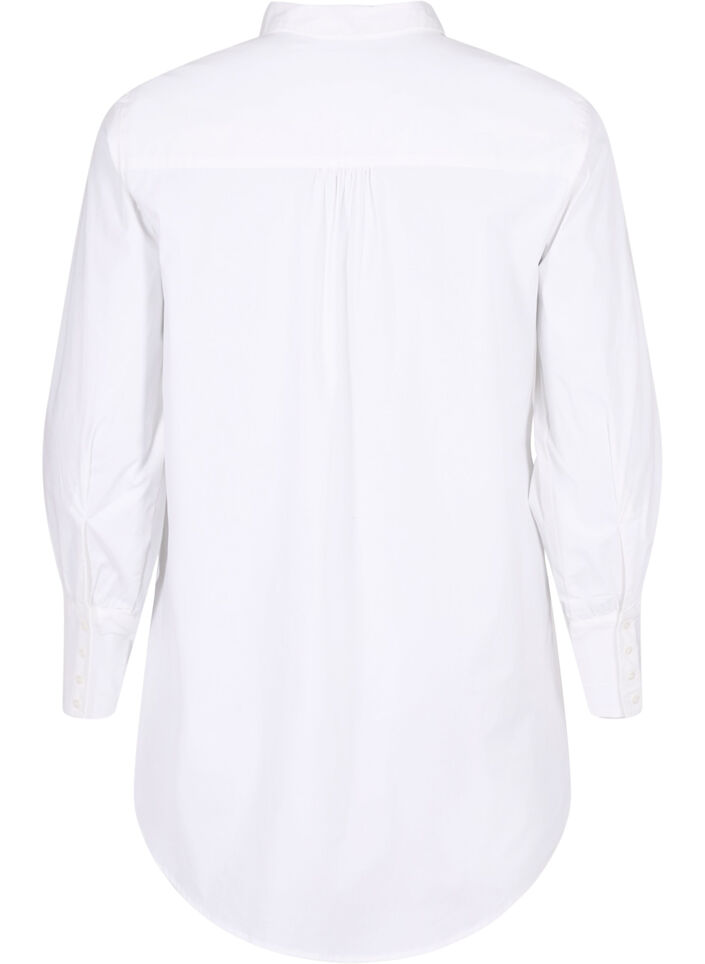 Lange katoenen shirt, Bright White, Packshot image number 1