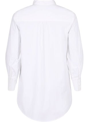 Lange katoenen shirt, Bright White, Packshot image number 1