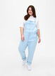 Gestreepte denim overall, L. Blue Denim Stripe, Model image number 0
