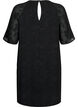 Jurk met structuur en korte mouwen, Black, Packshot image number 1
