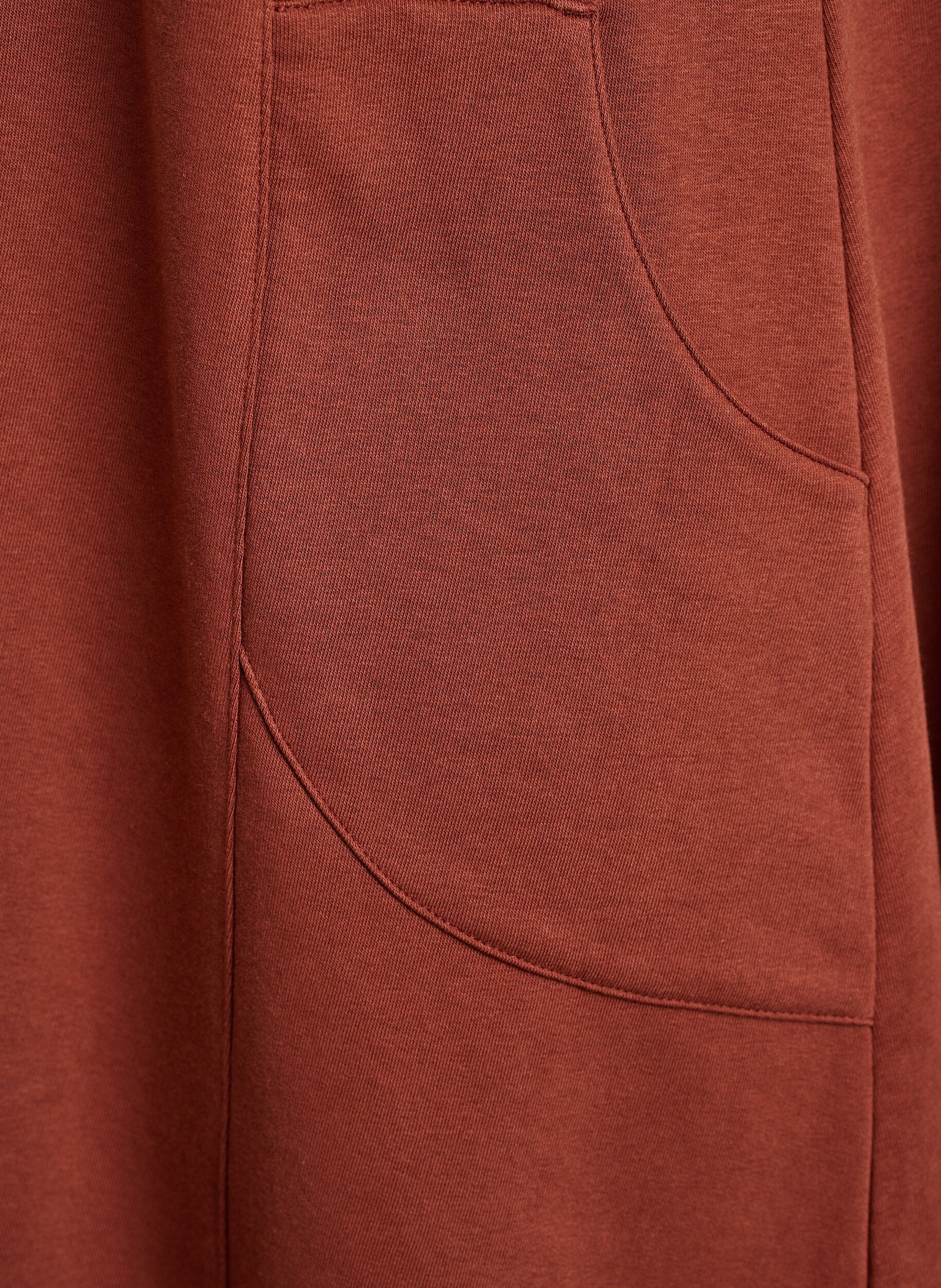 Zizzi Jersey jurk met korte mouwen en zakken, Rood, Packshot image number 3
