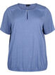 Melange Blouse met korte mouw, Moonlight Blue Mel., Packshot image number 0