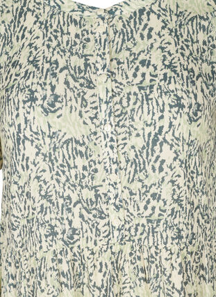 Viscose jurk met korte mouwen en a-lijn, Balsam Green AOP, Packshot image number 2