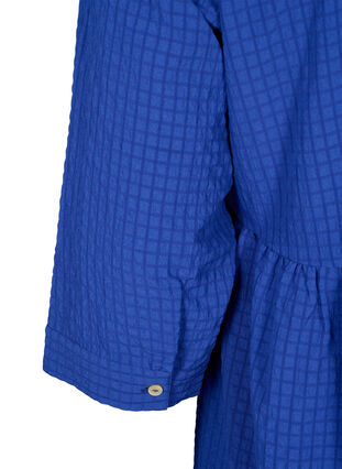Effen midi jurk met 3/4-mouwen, True blue, Packshot image number 2