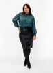 Gecoate rok met split, Black, Model image number 0