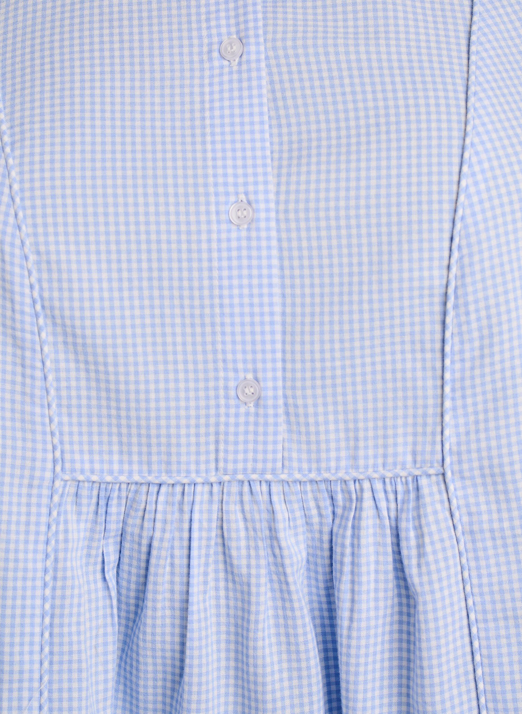 Zizzi A-lijn geblokte blouse, Blauw, Packshot image number 2
