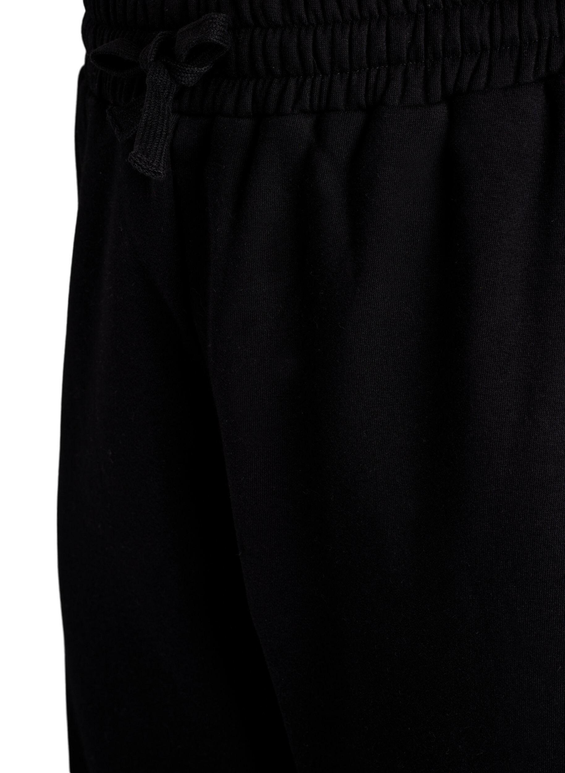 Zizzi Cargo broek in zachte sweatstof, Black, Packshot image number 2