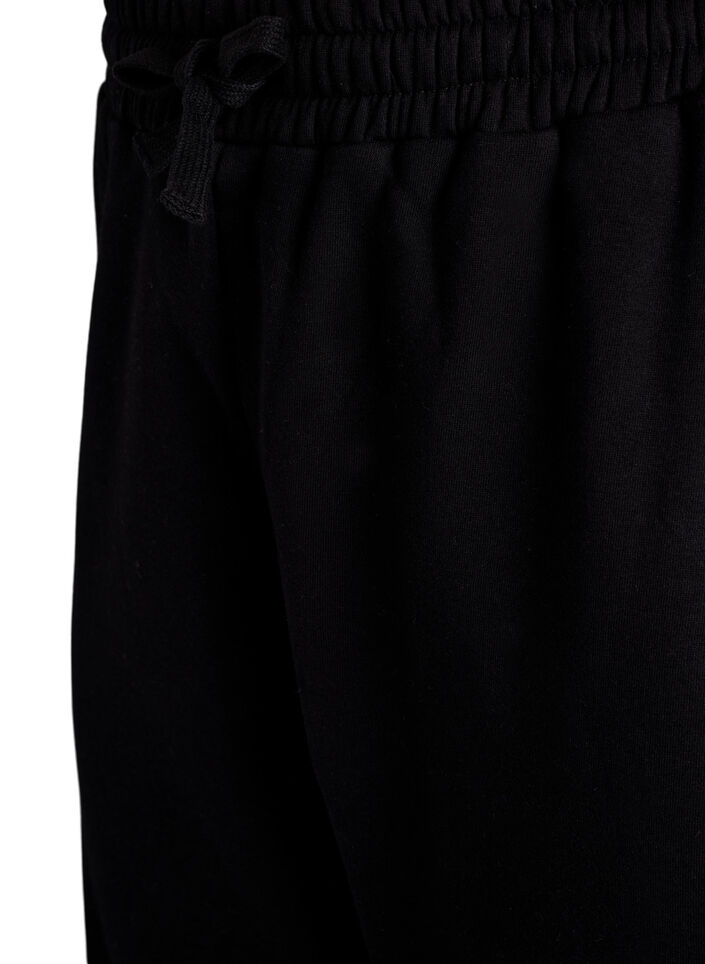 Cargo broek in zachte sweatstof, Black, Packshot image number 2
