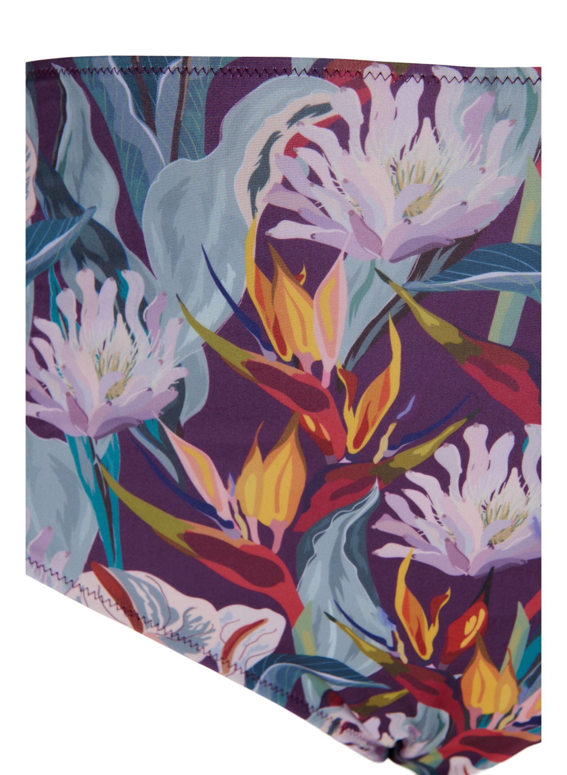 Zizzi Bikinibroekje met hoge taille en print, Groen, Packshot image number 2