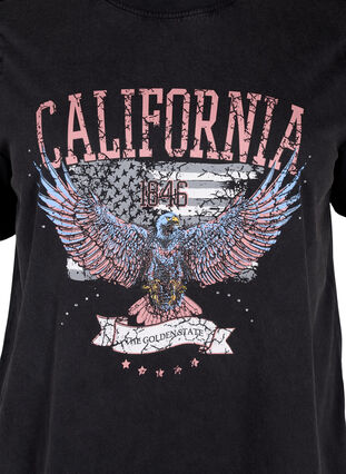 T-shirt van biologisch katoen met adelaarsmotief, Grey California, Packshot image number 2