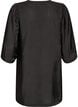 Glanzende tuniek met V-hals en 3/4 mouwen, Zwart, Packshot image number 1