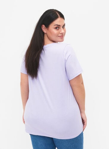 T-shirt in katoen met opdruk, Lavender COLOR, Model image number 1