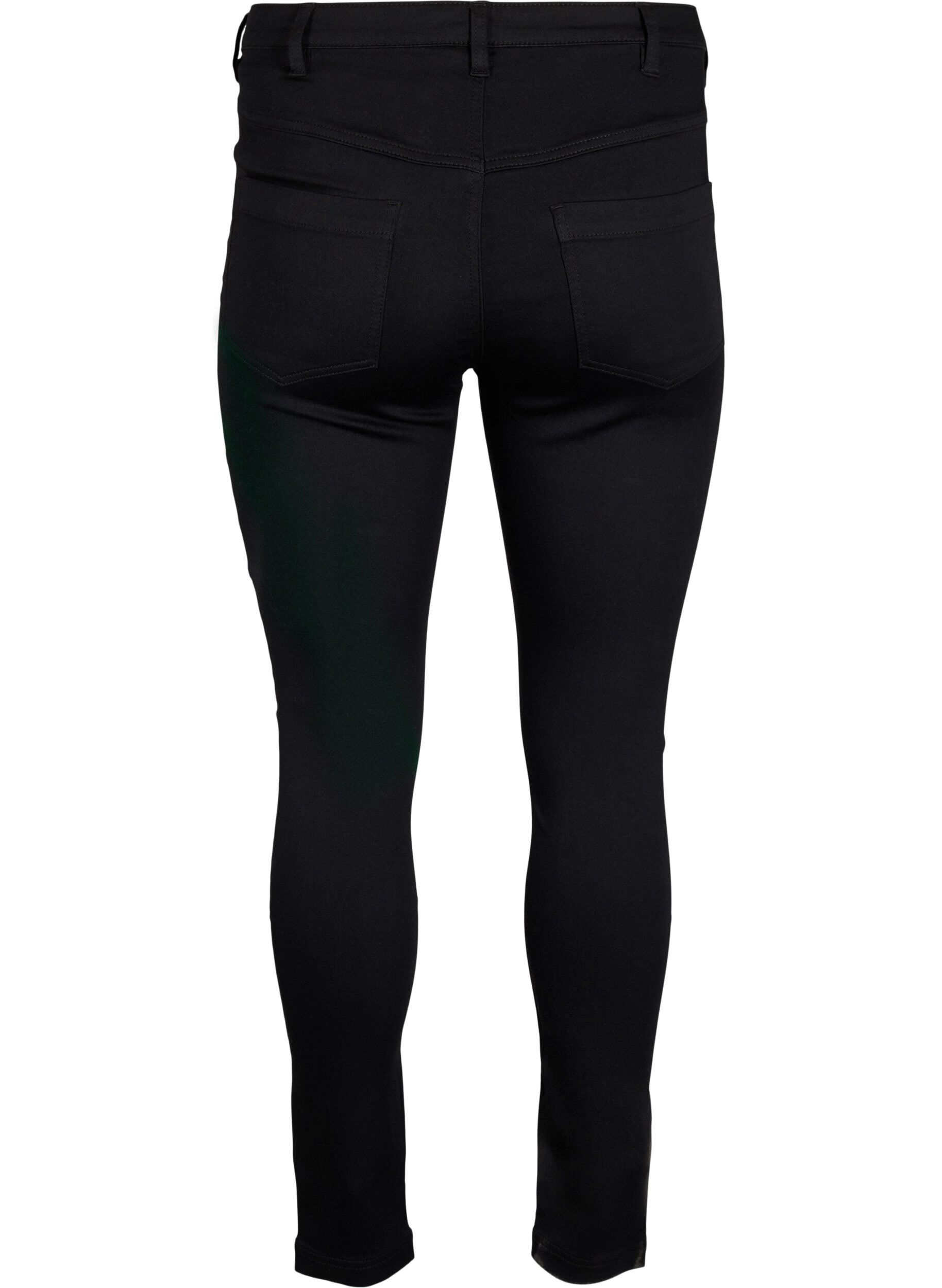 Zizzi Super slim Amy jeans met borduurdetail, Black, Packshot image number 1