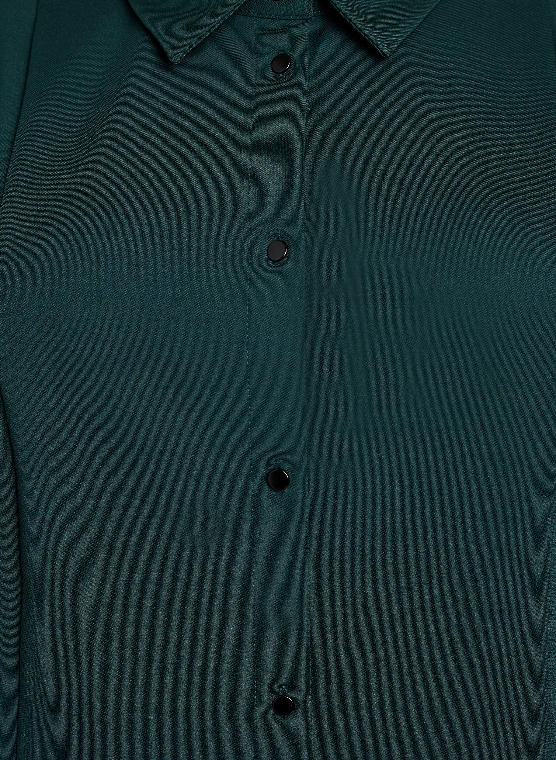 Zizzi Korte overhemdjurk met 3/4 mouwen, Groen, Packshot image number 2