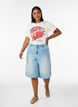 Katoenen T-shirt met print, Wit, Model image number 1