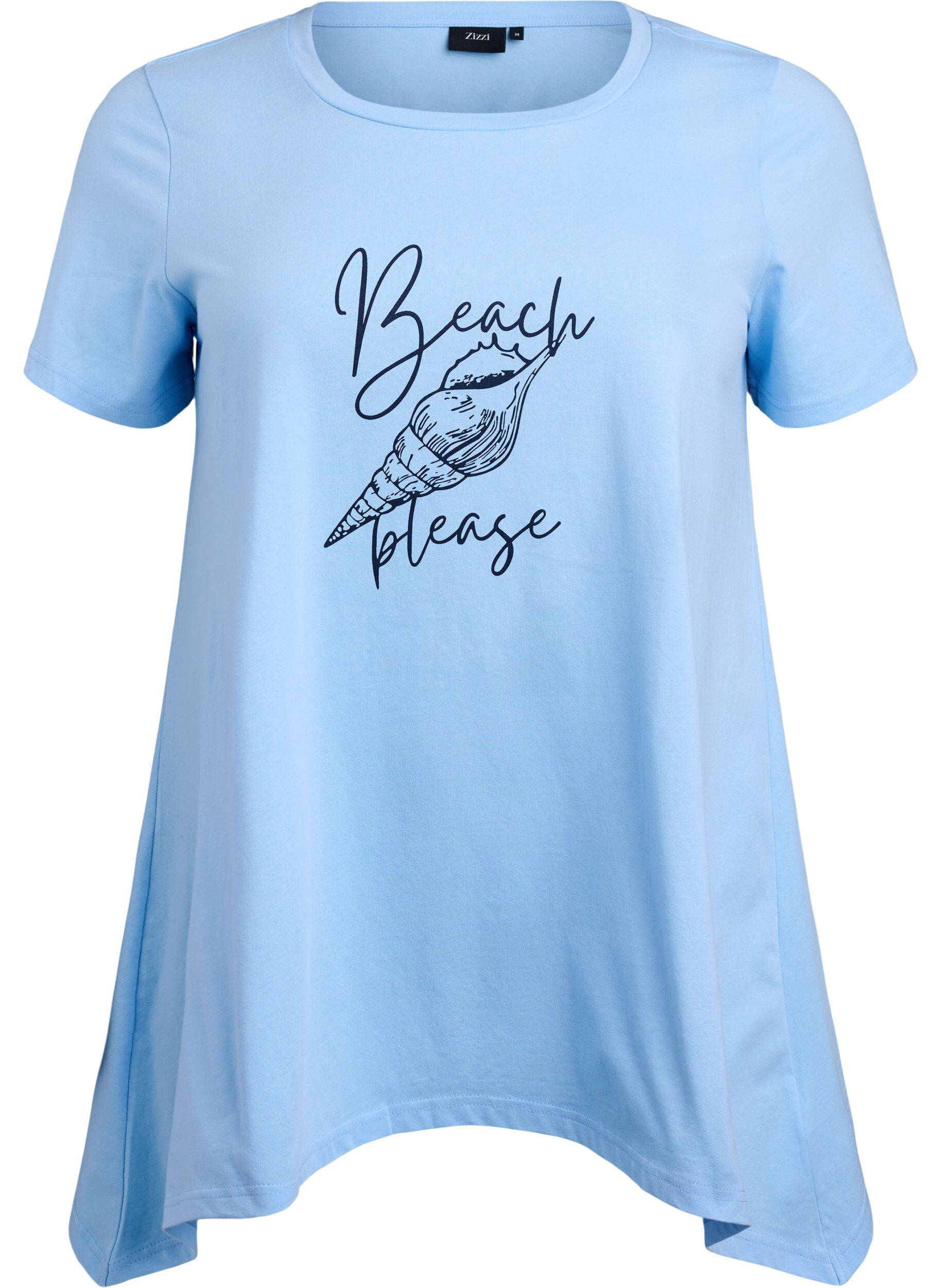ZizziT-shirt met ronde hals en A-lijn vorm, Blauw, Packshot image number 0