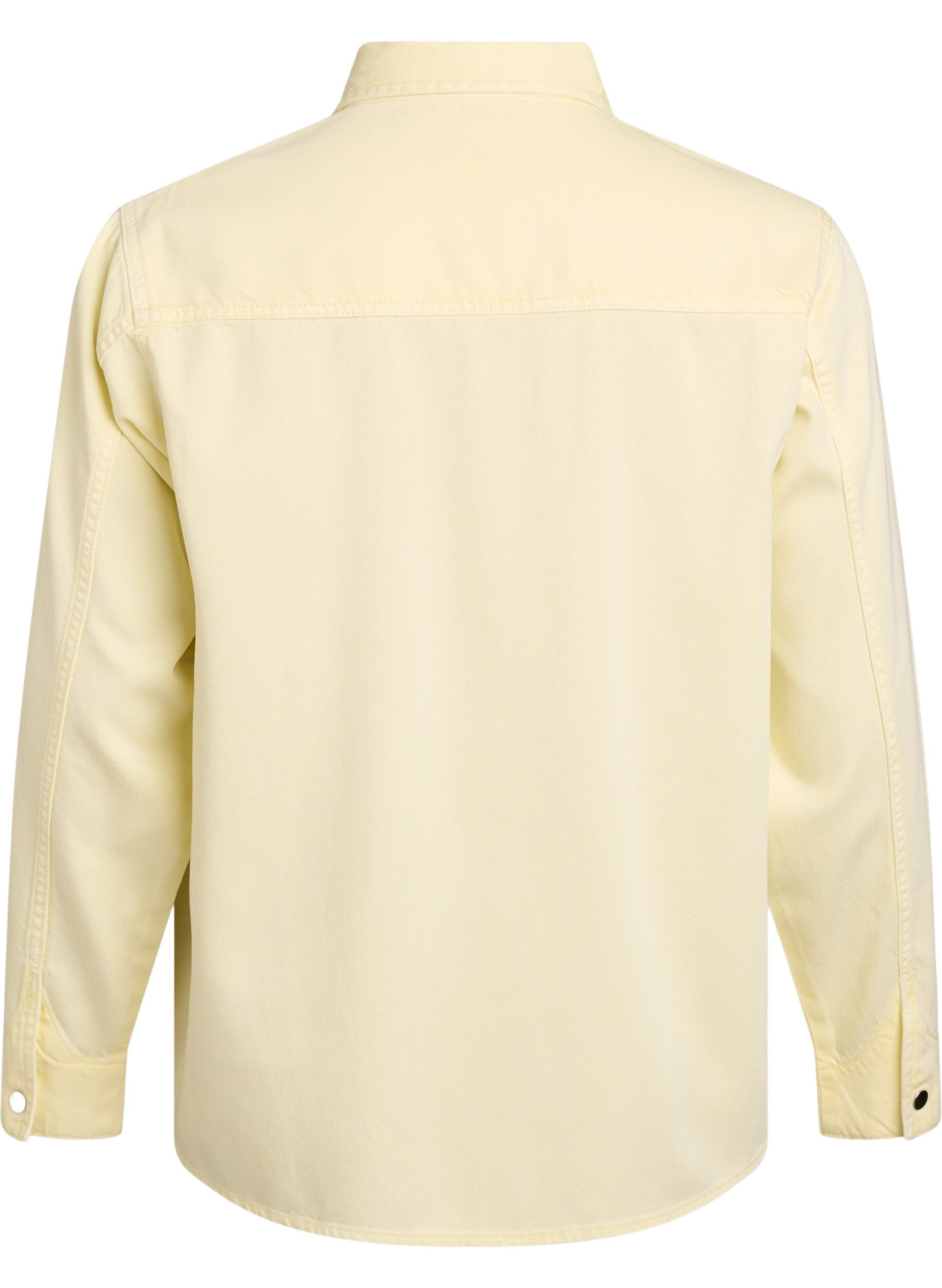 Zizzi Spijkerblouse met borstzakken, Geel, Packshot image number 1