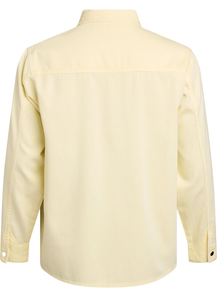 Spijkerblouse met borstzakken, Geel, Packshot image number 1