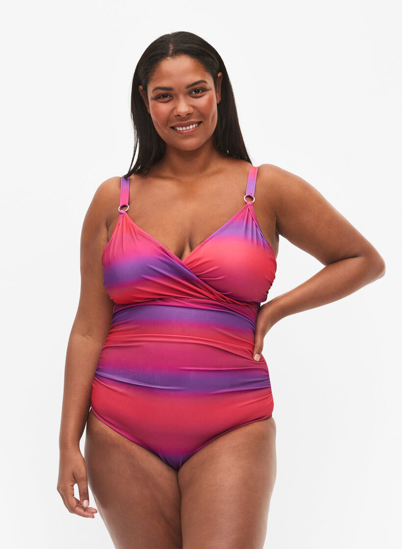 Badpak met print en zachte vulling, Pink Comb, Model image number 0