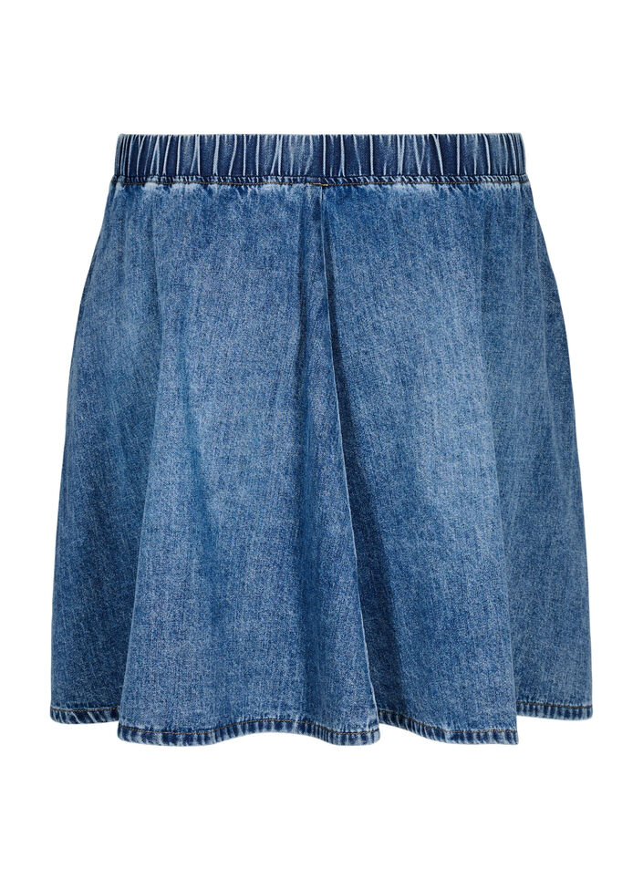 Korte denim skaterrok, Blauw, Packshot image number 1