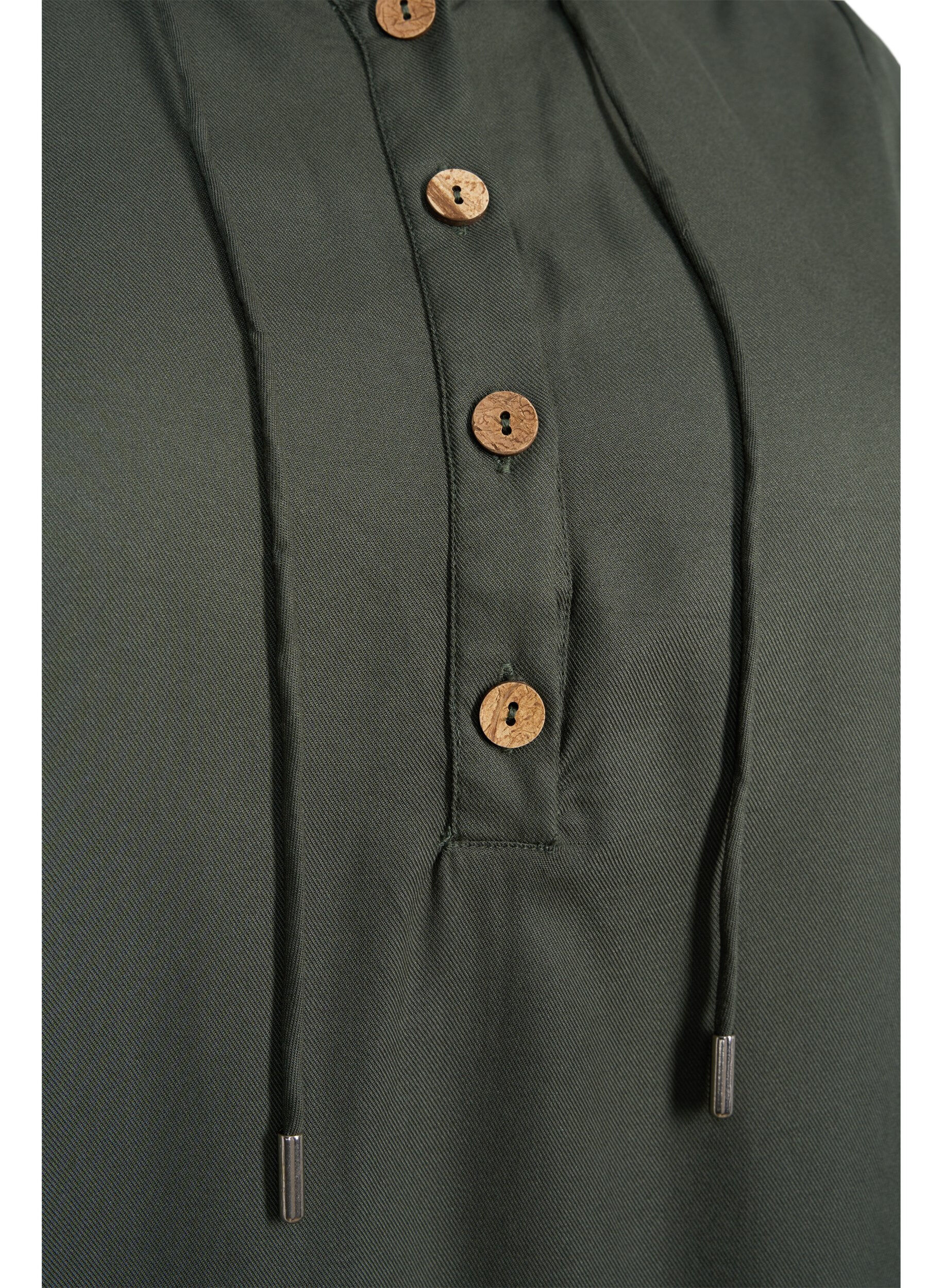 Zizzi Tuniek van viscose met capuchon, Thyme, Packshot image number 2