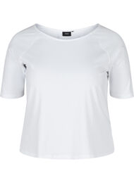 Katoenen t-shirt met 2/4 mouwen, White