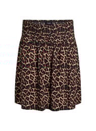 Korte rok met gesmokte taille, Bruin