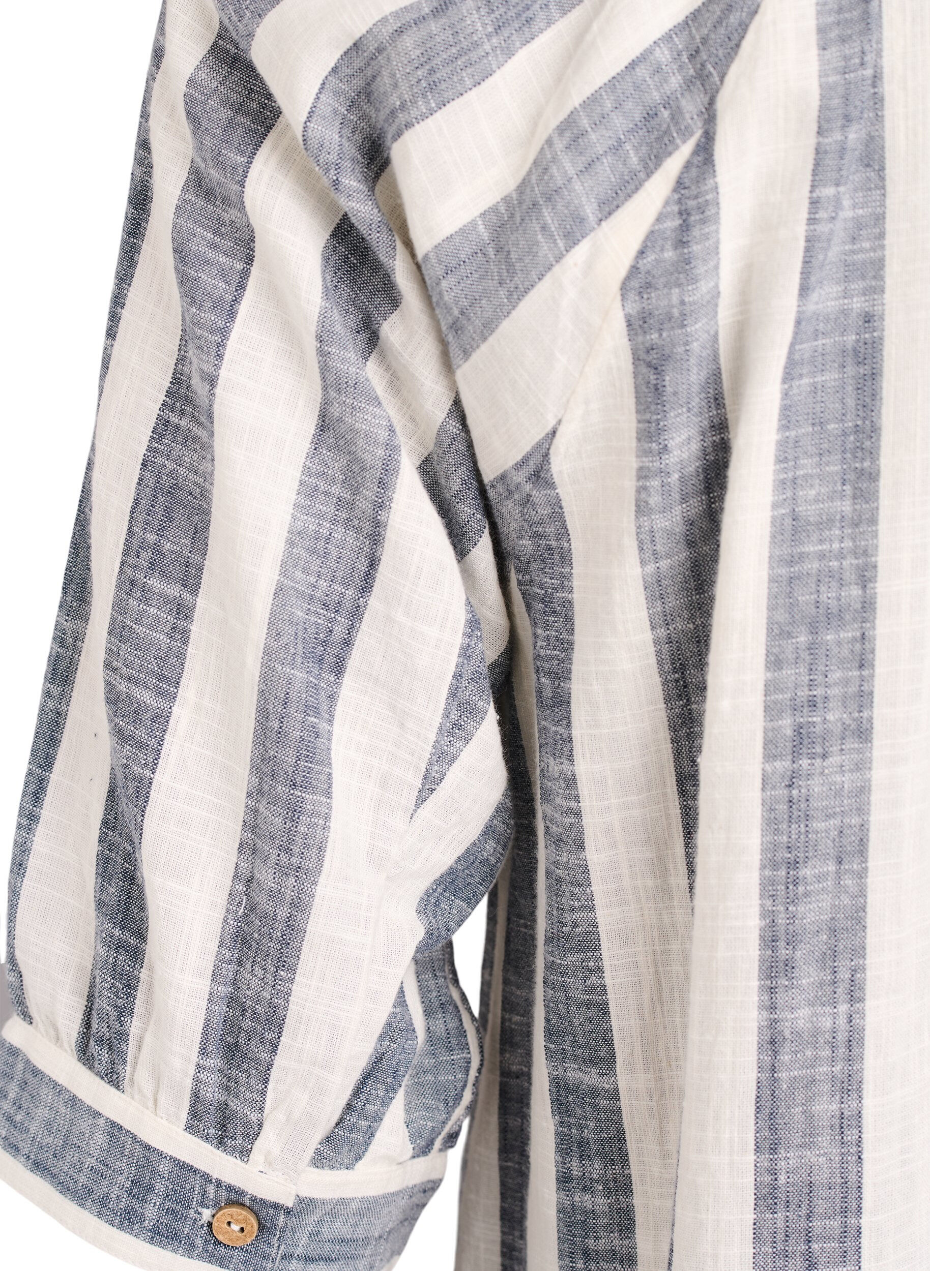 ZizziKatoenen tuniek met V-hals, Blauw, Packshot image number 3