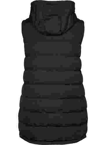 Lang vest met capuchon en knoopsluiting, Black, Packshot image number 1
