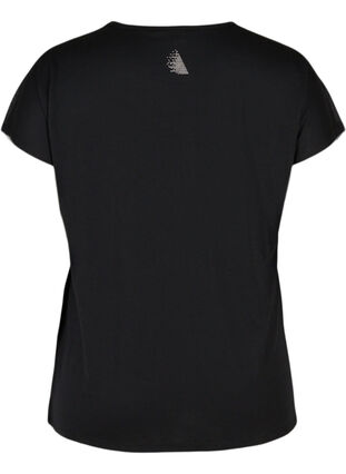 Sportshirt met korte mouwen en print details, Black, Packshot image number 1