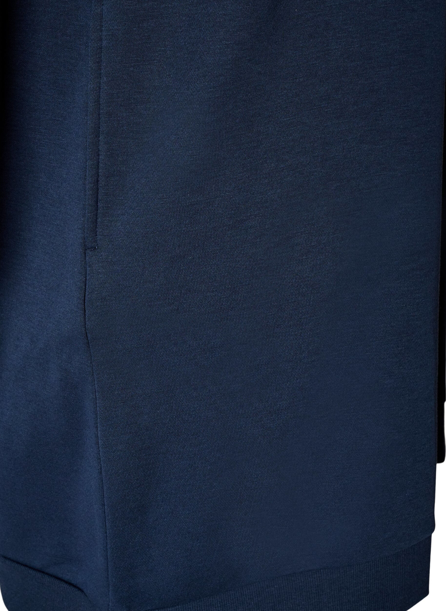 ZizziLosse sweatshirtjurk met zakken, Blauw, Packshot image number 3