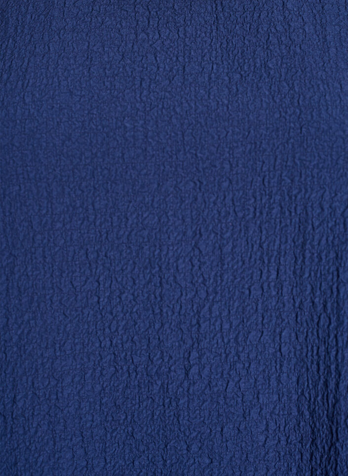 Korte jurk met een gekreukte textuur en korte mouwen, Blauw, Packshot image number 2