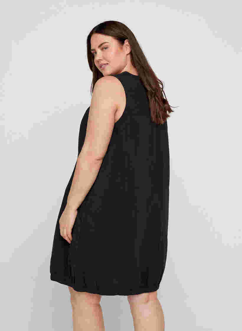 Mouwloze katoenen jurk, Black, Model image number 1