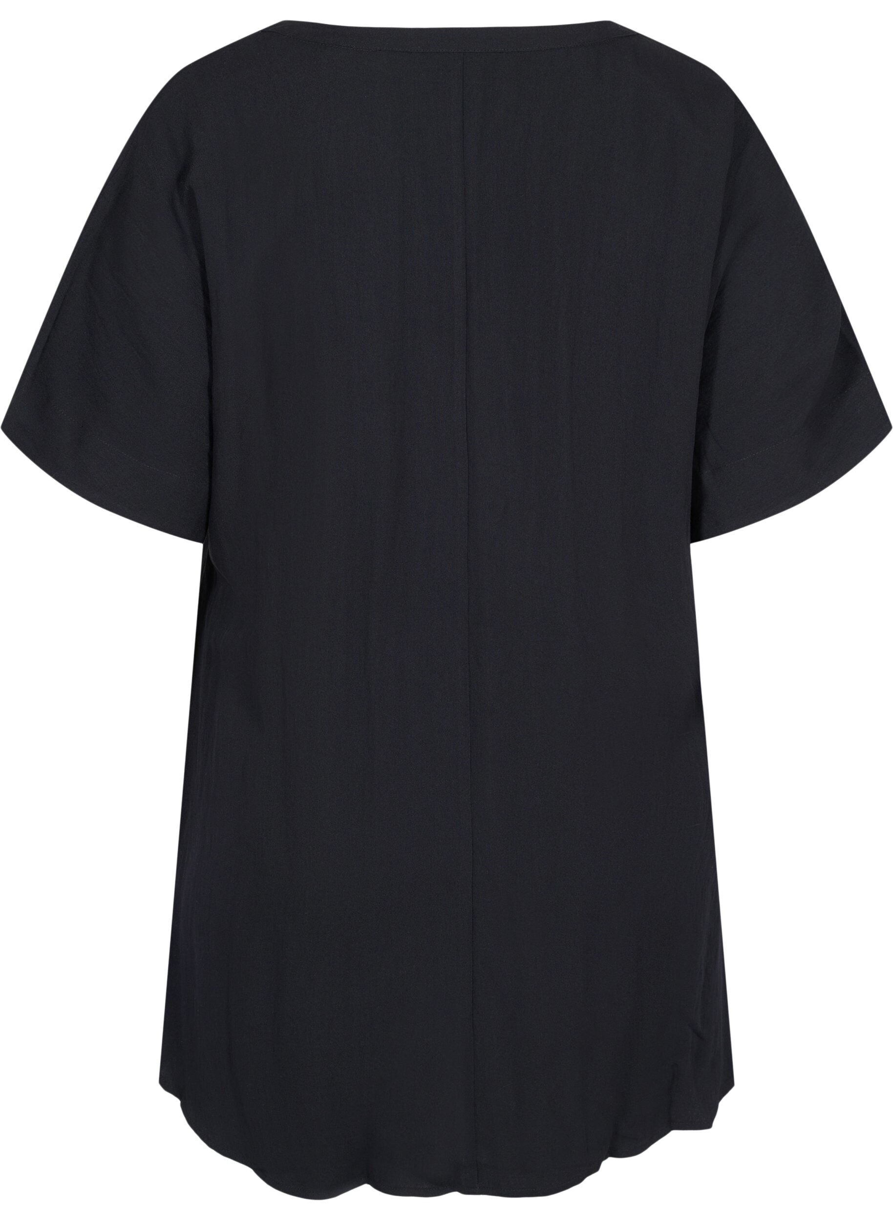 Zizzi Tuniek van viscose met korte mouwen, Black, Packshot image number 1