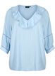 Blouse met 3/4 mouwen en kant, Chambray Blue, Packshot image number 0