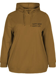 Sweatshirt met capuchon en print, Spruce Yellow Mel.