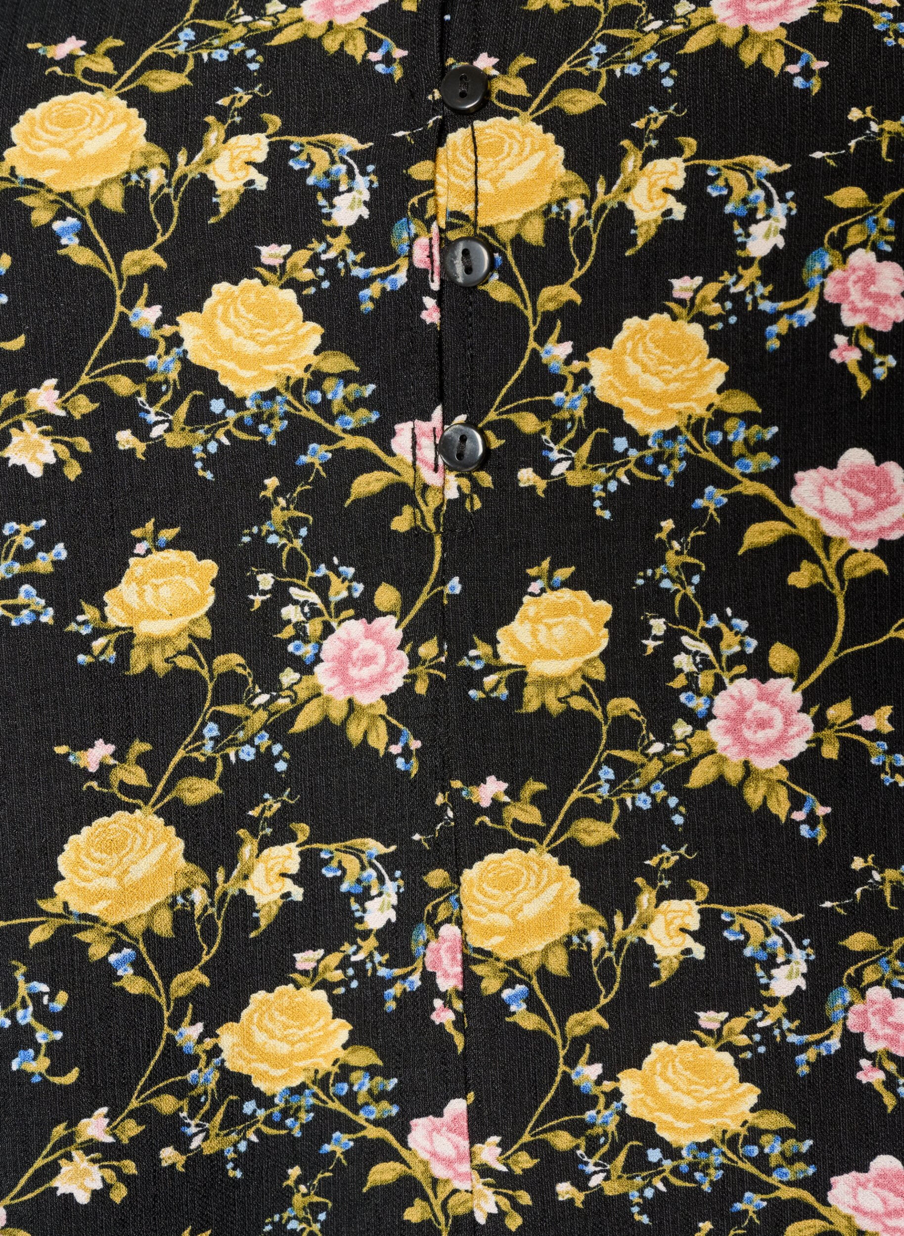ZizziJurk van viscose met patroon en lange mouwen, Zwart, Packshot image number 2