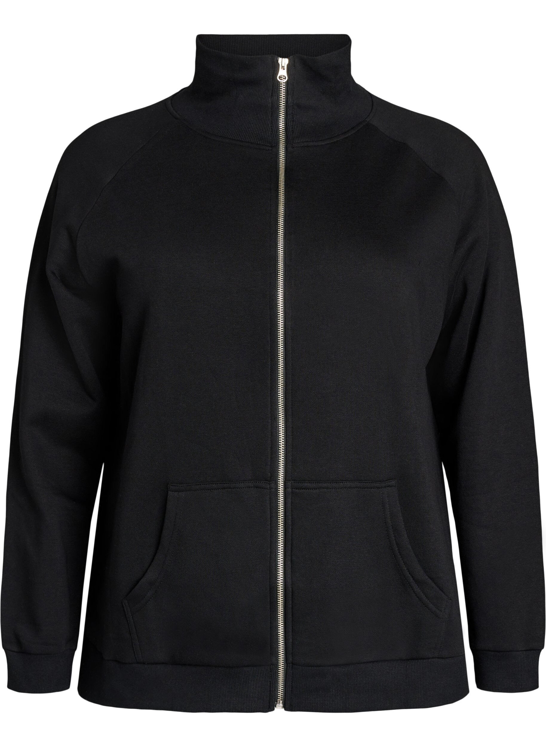 Sweatvest met hoge kraag en rits
