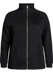 Sweatvest met hoge kraag en rits, Zwart, Packshot image number 0