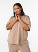 Losse pasvorm T-shirt met halflange mouwen, Beige, Model image number 0