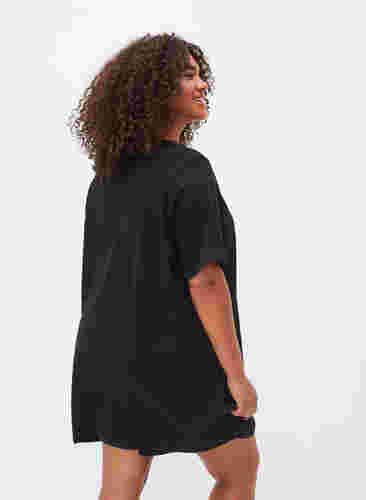 Oversized slaap t-shirt van biologisch katoen, Black W. coffee, Model image number 1