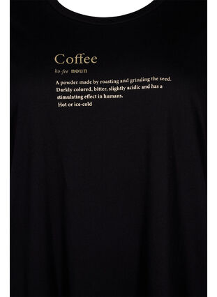 Oversized slaap t-shirt van biologisch katoen, Black W. coffee, Packshot image number 2