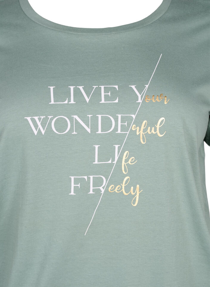 Katoenen t-shirt met korte mouwen en elastische rand, Chinois G. W. Live, Packshot image number 2