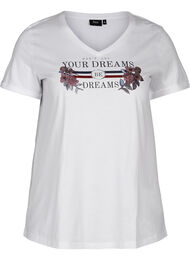 T-shirt met korte mouwen en print, Bright White