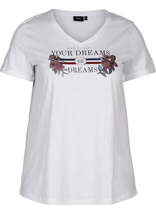 T-shirt met korte mouwen en print, Bright White, Packshot image number 0