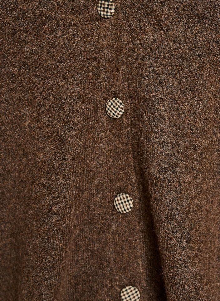 Vest met decoratieve knopen en V-hals, Bruin, Packshot image number 2