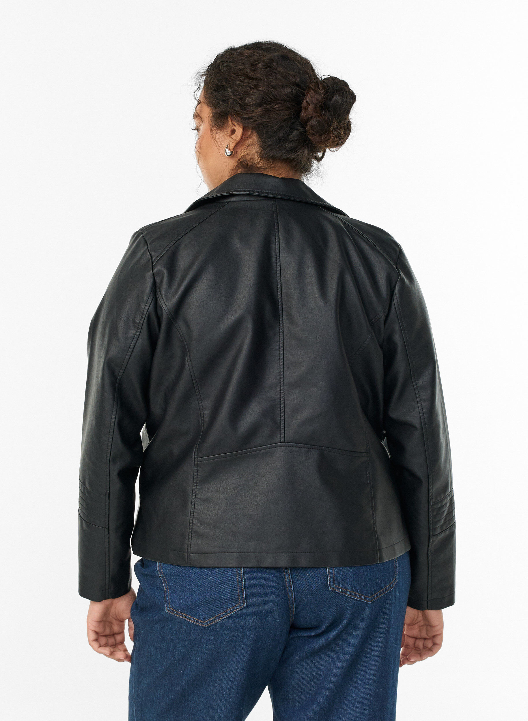 ZizziBikerjack in imitatieleer, Zwart, Model image number 2
