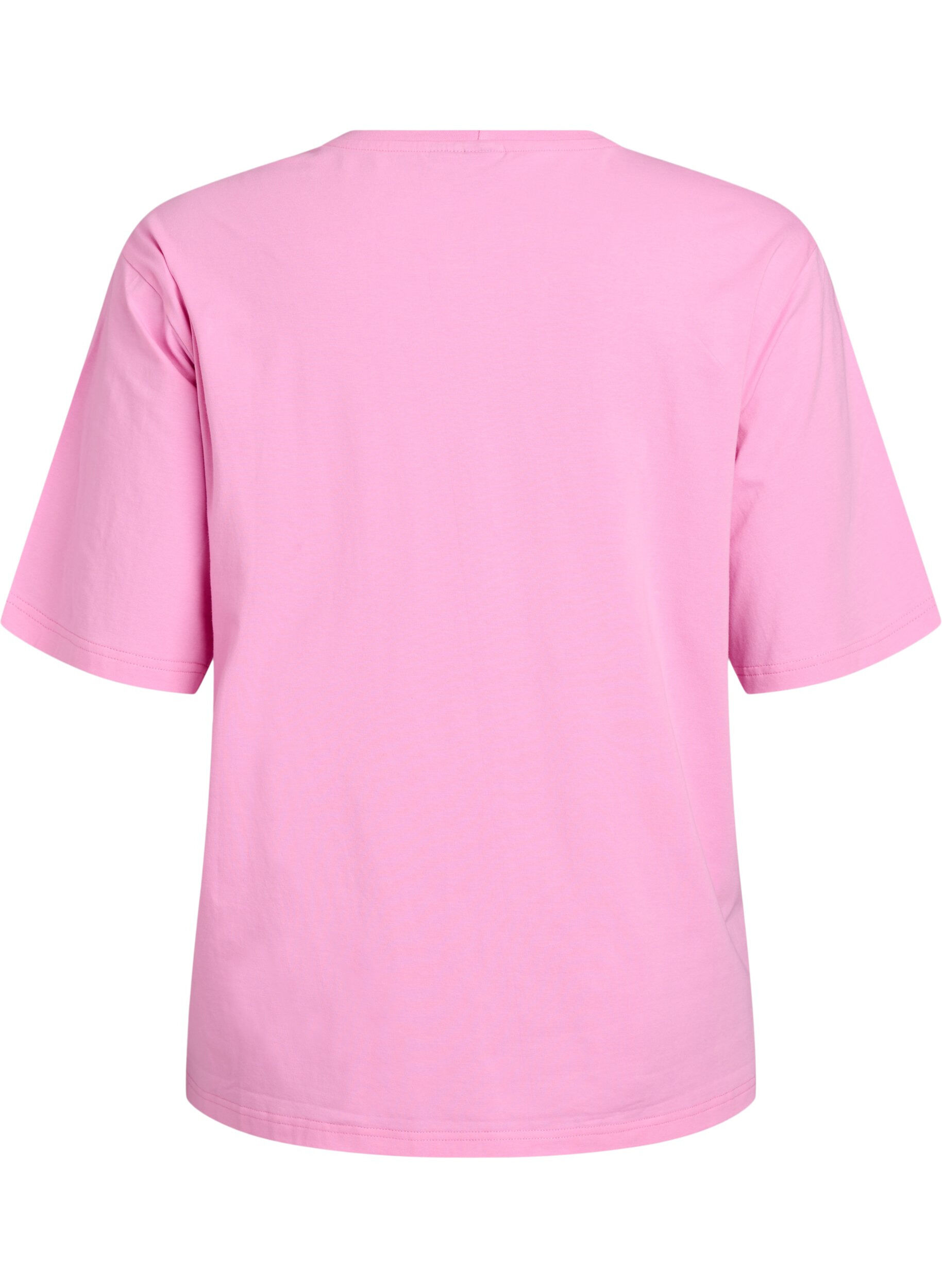 Zizzi Sportief T-shirt in biologisch katoen, Roze, Packshot image number 1
