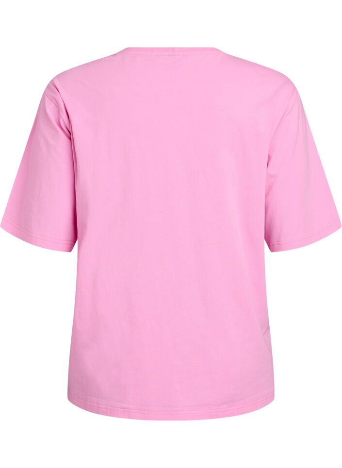 Sportief T-shirt in biologisch katoen, Roze, Packshot image number 1
