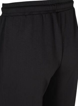 Sweatpants met wijde pijpen en trekkoord in de taille, Black, Packshot image number 3